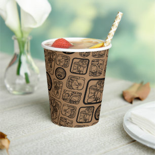 Tribal MAYA ancient mask pattern 1 Paper Cups