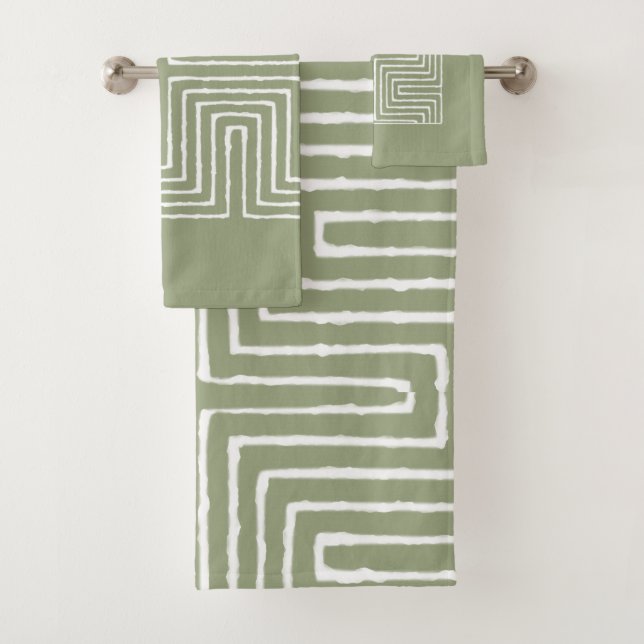 Tribal Maze Bath Towel Set (Insitu)