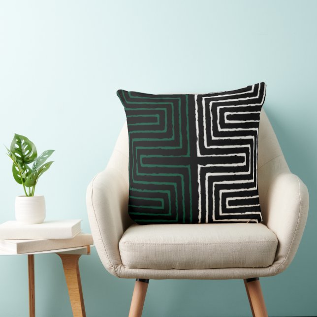 Tribal Maze Mud Cloth Pattern African Cushion (Chair)