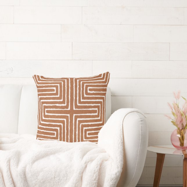 Tribal Maze Mud Cloth Pattern African Cushion (Couch)