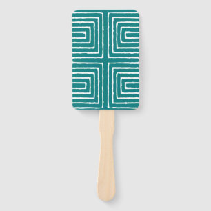 Tribal Maze Pan African Pattern Mud Cloth Hand Fan