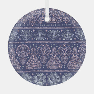 Tribal Mexican, ethnic seamless pattern. Glass Tree Decoration