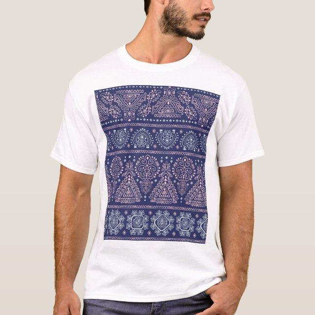Tribal Mexican, ethnic seamless pattern. T-Shirt (Front)