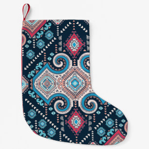 Tribal mexican vintage ethnic seamless pattern small christmas stocking
