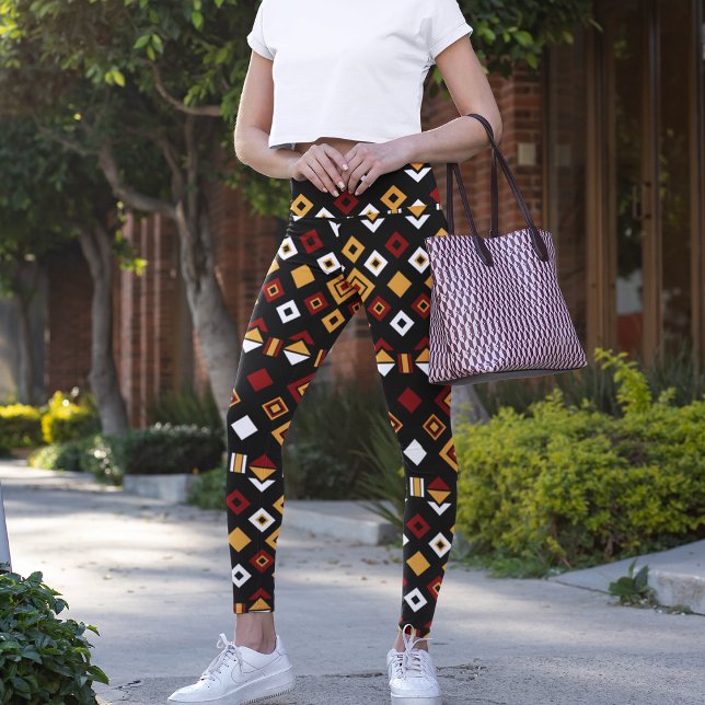 Tribal Monochrome Hexagon Leggings (Creator Uploaded)
