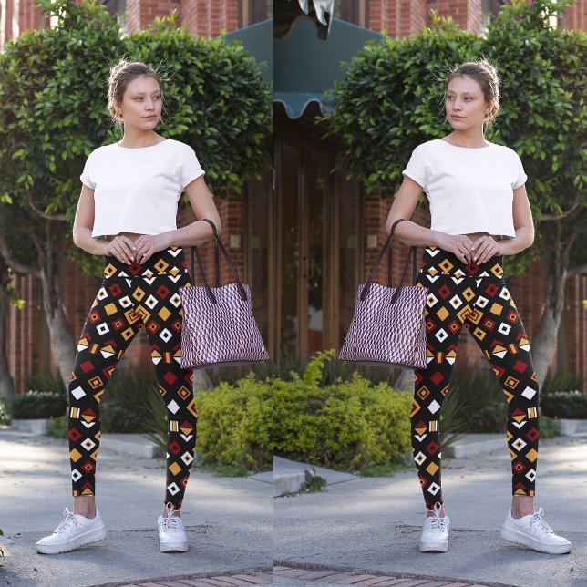 tribal monochrome hexagon leggings (Creator Uploaded)