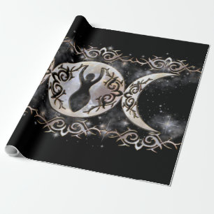 Tribal Moonstone Goddess Triple Moon Wrapping Paper