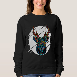 Tribal Moose Head Sweatshirt