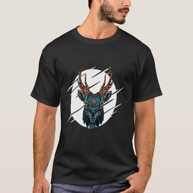 Tribal Moose Head T-Shirt (Front)