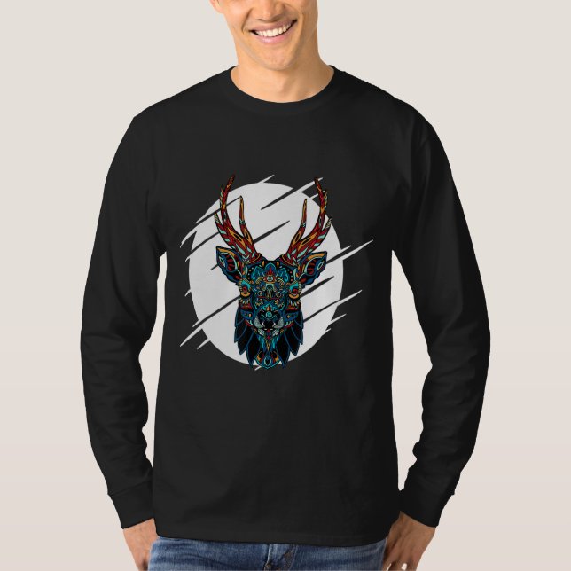 Tribal Moose Head T-Shirt (Front)