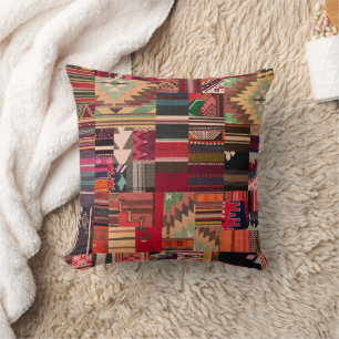Tribal Mosaic – Boho Moroccan Collage Art Cushion