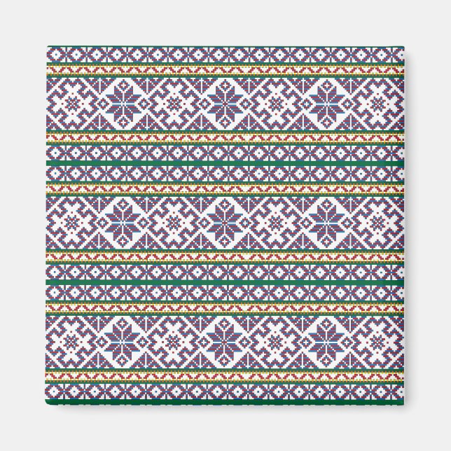 Tribal Multicolored ancient symbol folk art design Magnet (Front)