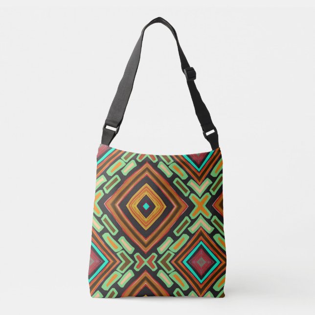 Tribal Native Ethnic Pattern Crossbody Bag (Front)
