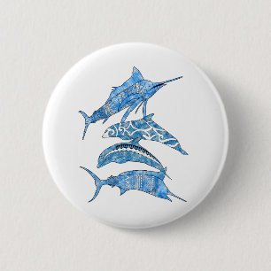 Tribal Ocean Animals 6 Cm Round Badge