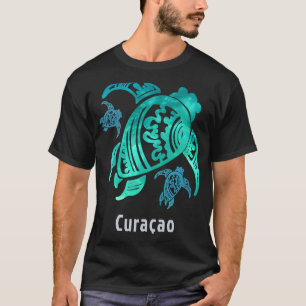 Tribal Ocean Blue Curacau Sea Turtle T-Shirt