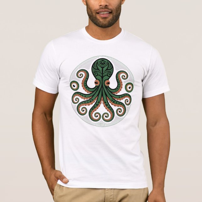 Tribal Octopus Ocean T-Shirt (Front)