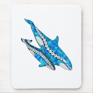 Tribal Orca Whales Mouse Pad
