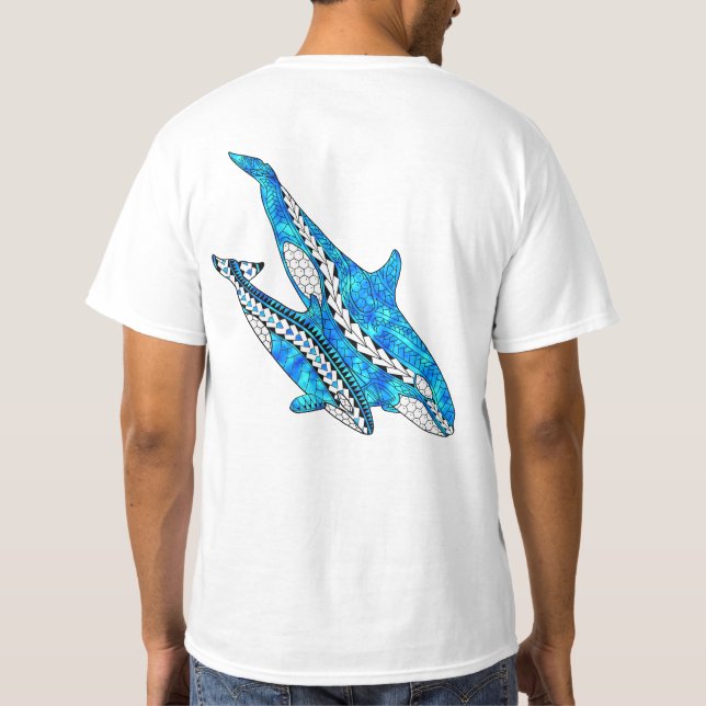 Tribal Orca Whales T-Shirt (Back)