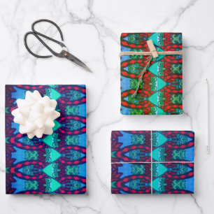 Tribal Owl and Cat  Wrapping Paper Sheet
