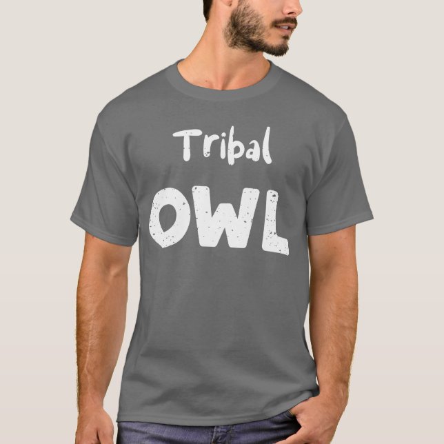 Tribal Owl Birds T-Shirt (Front)