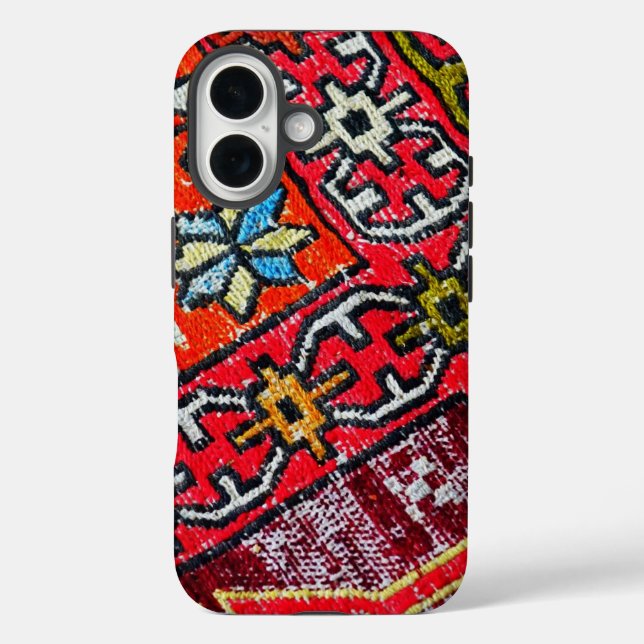 Tribal Patchwork Red  Kilim Pattern Phone Case (Back)