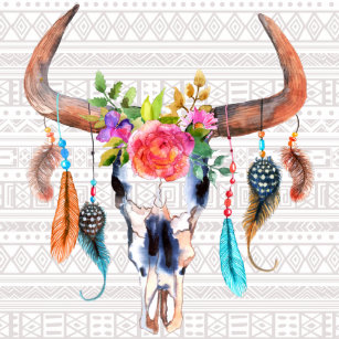 Bull Skull Art Wall Decor Zazzle Co Nz