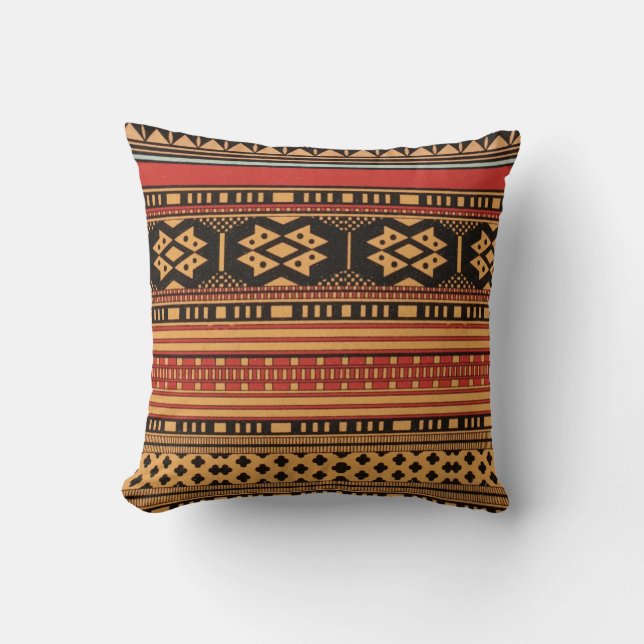 Tribal Pattern Colourful Graphic Design Bold Cushion (Front)