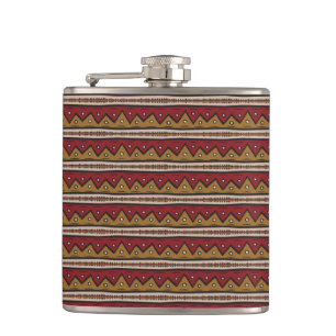 Tribal pattern hip flask