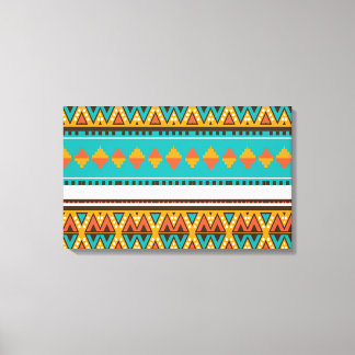 Tribal pattern in retro colours canvas print