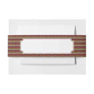 Tribal pattern invitation belly band