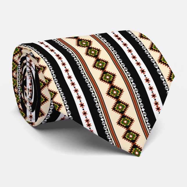 Tribal Pattern Native American Tie (Rolled)