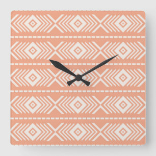 Tribal pattern square wall clock