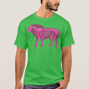 Tribal Patterned African Pink Lion Outline with Sk T-Shirt