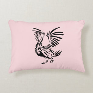 Tribal Pelican Art on Pink Decorative Cushion