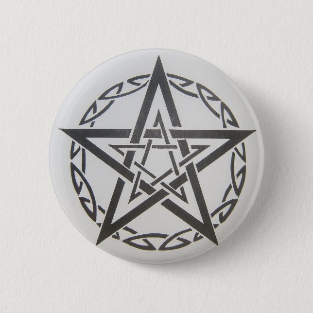 Tribal Pentagram button pin (Front)