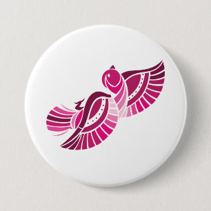 Tribal Pink Bird Stylized Magenta Phoenix 7.5 Cm Round Badge