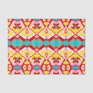 Tribal Pink Teal Art Pattern Decoupage Tissue Paper