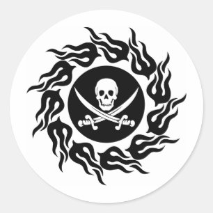Tribal Pirate Classic Round Sticker