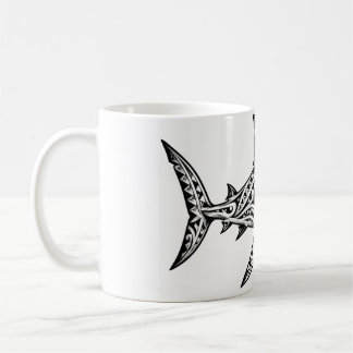 Tribal Polynesian Shark Mug – Black and White Tatt