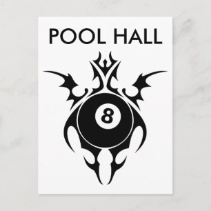 tribal pool hall postcard