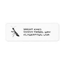 Tribal praying mantis address label