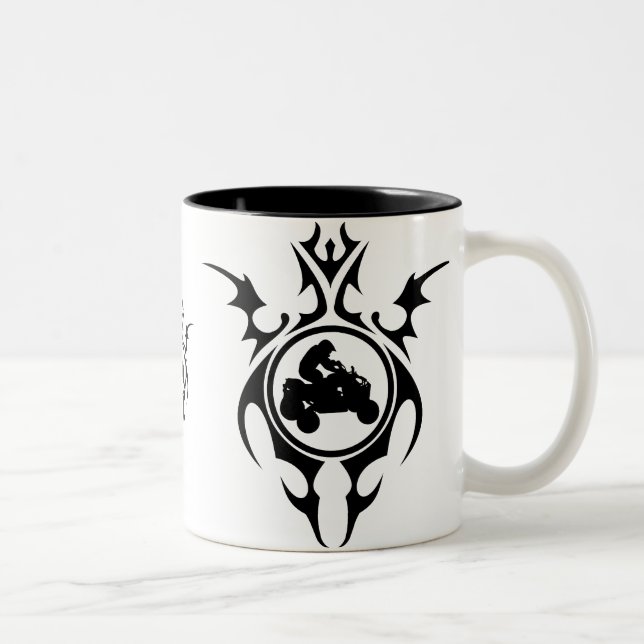 tribal quads Two-Tone coffee mug (Right)