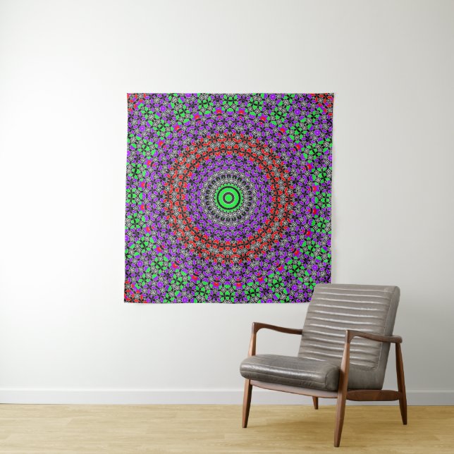 Tribal Quilt Mandala Tapestry (In Situ)