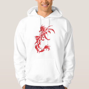 tribal red dragon and Black Dragon Hoodie