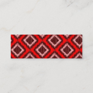 Tribal Red Ikat Modern Chic Pattern Mini Business Card