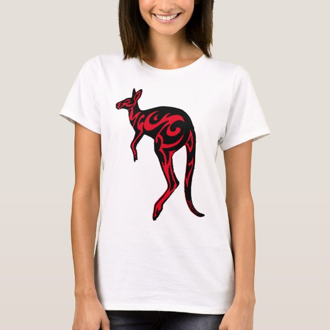 TRIBAL RED KANGAROO T-Shirt (Front)
