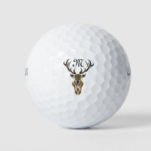 Tribal Red Stag Monogram Golf Balls