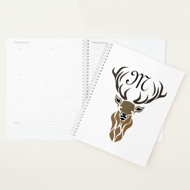Tribal Red Stag Monogram Planner (Display)