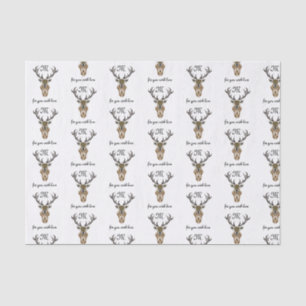 Tribal Red Stag Monogram Tissue Paper