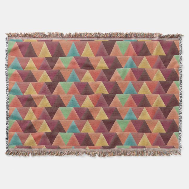 Tribal Retro Geometric Pattern Throw Blanket (Front)